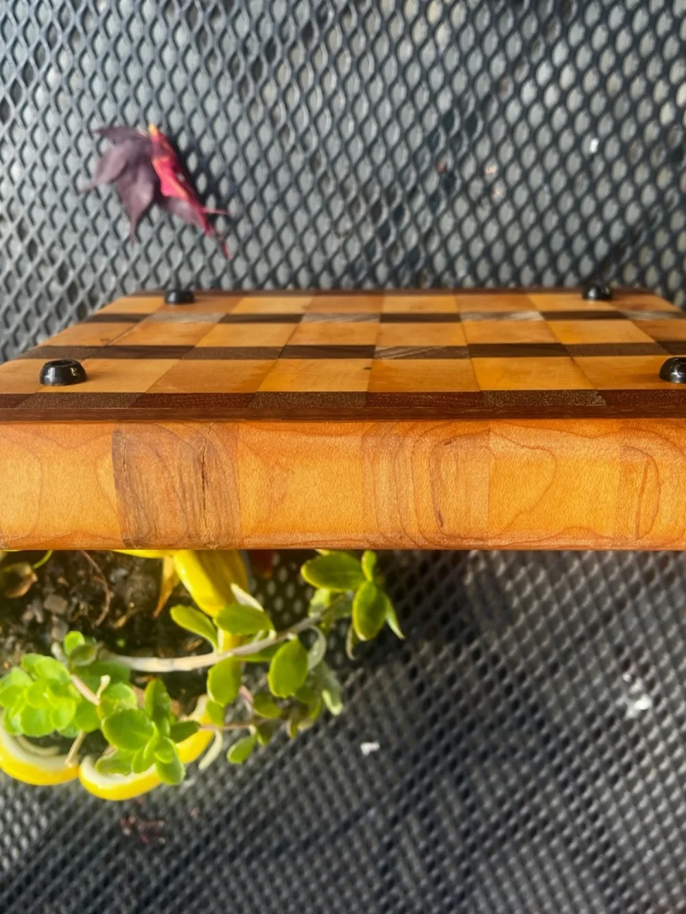 Hand Made End Grain Cutting Board- 100% Reclaimed Maple and Walnut